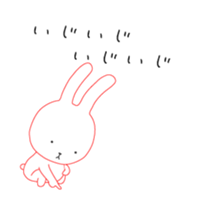 A moving white rabbit sticker #14681302