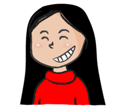 Straight hair cute girl sticker #14682495