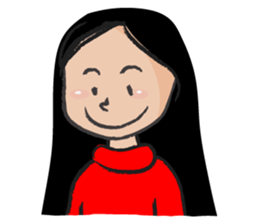Straight hair cute girl sticker #14682497
