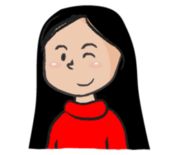 Straight hair cute girl sticker #14682498