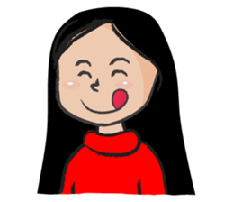 Straight hair cute girl sticker #14682500