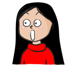 Straight hair cute girl sticker #14682503