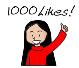 Straight hair cute girl sticker #14682507