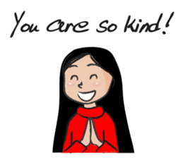 Straight hair cute girl sticker #14682508