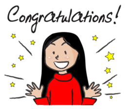 Straight hair cute girl sticker #14682510