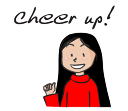 Straight hair cute girl sticker #14682515