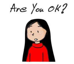 Straight hair cute girl sticker #14682516