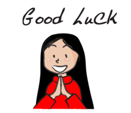 Straight hair cute girl sticker #14682517