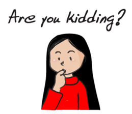 Straight hair cute girl sticker #14682521