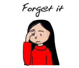 Straight hair cute girl sticker #14682523