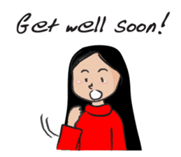 Straight hair cute girl sticker #14682524