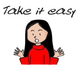 Straight hair cute girl sticker #14682525