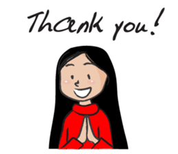 Straight hair cute girl sticker #14682526