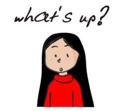 Straight hair cute girl sticker #14682529