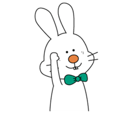 A rabbit whose expression is hard sticker #14682734