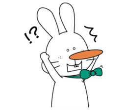 A rabbit whose expression is hard sticker #14682735