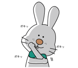 A rabbit whose expression is hard sticker #14682738