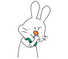 A rabbit whose expression is hard sticker #14682739
