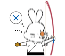 A rabbit whose expression is hard sticker #14682749