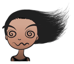 Aimee long hair flying sticker #14685745