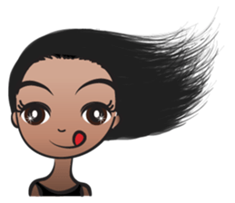 Aimee long hair flying sticker #14685746