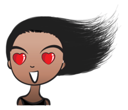 Aimee long hair flying sticker #14685748