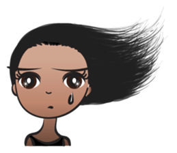 Aimee long hair flying sticker #14685750