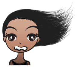 Aimee long hair flying sticker #14685752