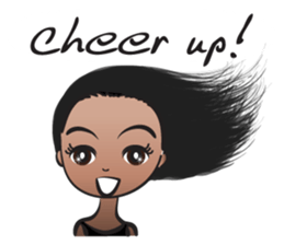 Aimee long hair flying sticker #14685771