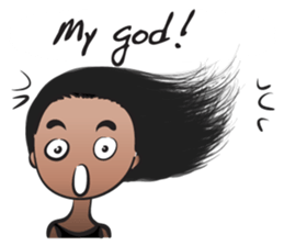 Aimee long hair flying sticker #14685773