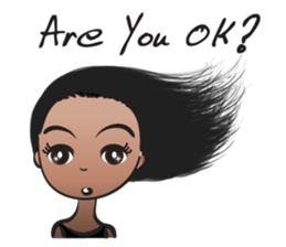 Aimee long hair flying sticker #14685776