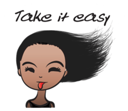 Aimee long hair flying sticker #14685778