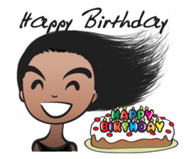 Aimee long hair flying sticker #14685781