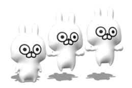 [3D] Three-dimensional rabbit! sticker #14686055