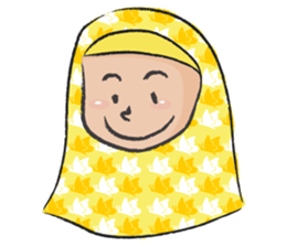yellow scarf girl sticker #14689822