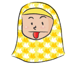 yellow scarf girl sticker #14689823