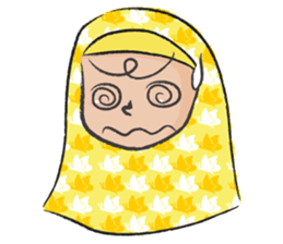 yellow scarf girl sticker #14689824