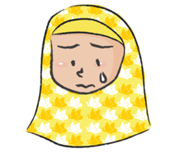 yellow scarf girl sticker #14689825