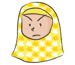 yellow scarf girl sticker #14689826