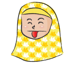 yellow scarf girl sticker #14689829