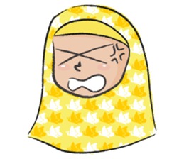 yellow scarf girl sticker #14689831