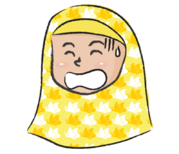 yellow scarf girl sticker #14689832
