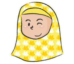 yellow scarf girl sticker #14689833