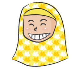 yellow scarf girl sticker #14689835