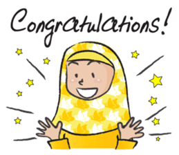 yellow scarf girl sticker #14689838