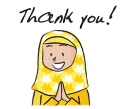 yellow scarf girl sticker #14689839