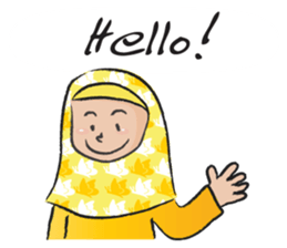 yellow scarf girl sticker #14689841