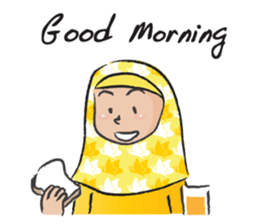 yellow scarf girl sticker #14689845