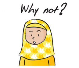 yellow scarf girl sticker #14689846