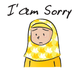 yellow scarf girl sticker #14689848